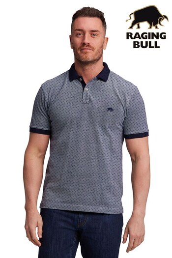 Raging Bull Blue Dobby Jersey Polo Shirt (D55190) | £59 - £64