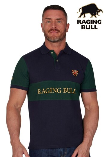 Raging Bull Green Chest Panel Pique Polo (D55194) | £59 - £64