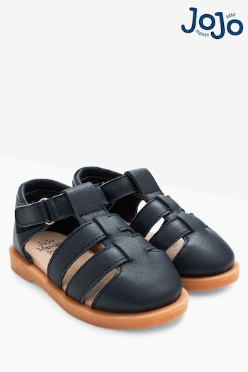 JoJo Maman Bébé Navy Closed-Toe Leather Sandals (D55352) | £26