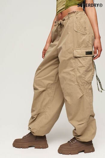 Superdry Brown Baggy Parachute Trousers (D55393) | £25