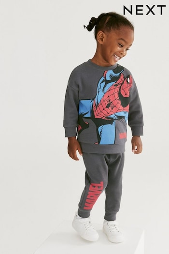 Charcoal Grey Marvel Spider-Man Jersey Sweatshirt And Joggers Set (3mths-8yrs) (D55405) | £26 - £30