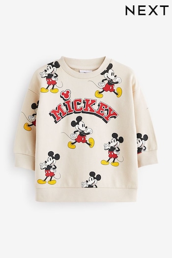 Neutral Cream All Over Print Disney Mickey Sweatshirt (3mths-8yrs) (D55406) | £15 - £17