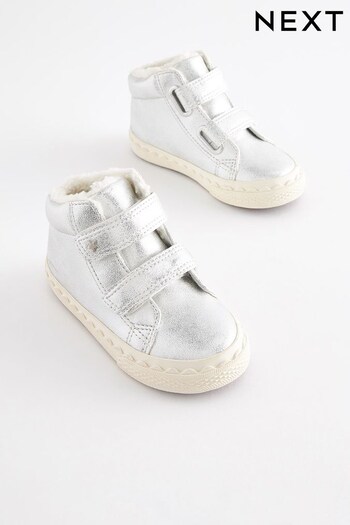 Silver Standard Fit (F) High Top Trainers (D55440) | £21 - £23