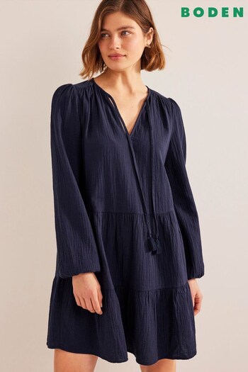 Boden Blue Cheesecloth Mini Dress (D55475) | £75