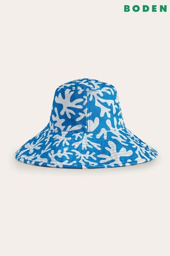 Boden Blue Printed Canvas Bucket Hat (D55483) | £35