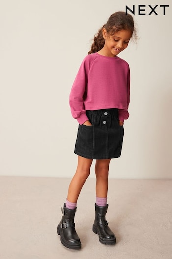 Black Paperbag Waist Skirt (3-16yrs) (D55530) | £11 - £16