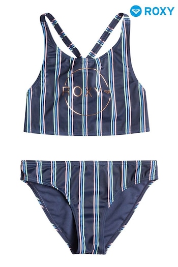 Roxy Blue Swim For Days Striped Bikini (D55587) | £35