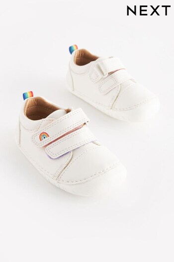 White Rainbow Standard Fit (F) Crawler Trainers (D55606) | £22