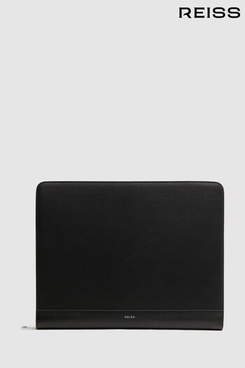 Reiss Black Declan Saffiano Leather Folio (D55829) | £128