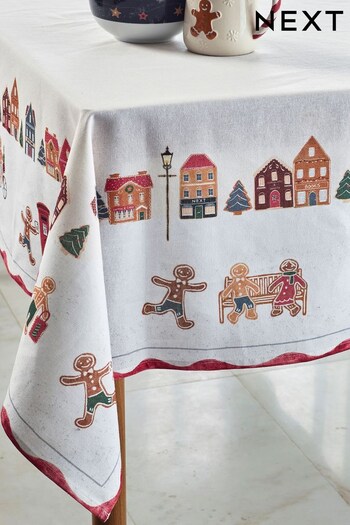 Multi Gingerbread Scene Table Cloth (D55861) | £28 - £36