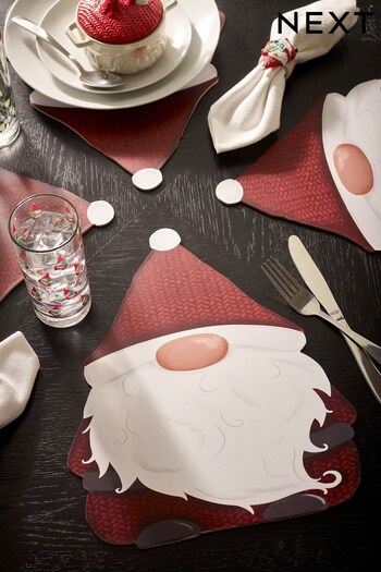 Set of 4 Red Christmas Gonk Corkback Placemats (D55864) | £15