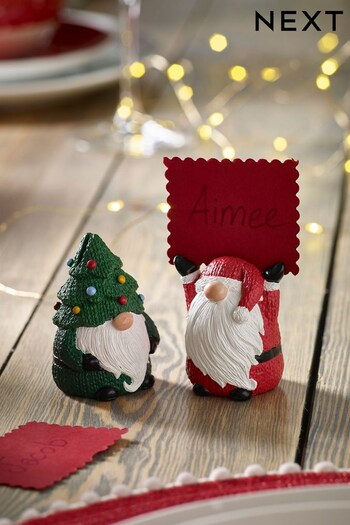Red Set of 2 Christmas Gonk Placecard Holders (D55867) | £8.50