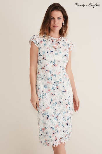 Phase Eight Cream Franky Floral Lace Dress (D55894) | £139