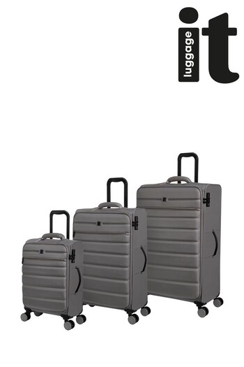 IT Luggage Blue Census 3 Piece Soft Suitcase Set with TSA Lock (D56005) | £180