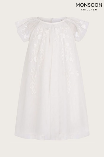 Monsoon Natural Baby Amelia Net Embroidered Dress (D56123) | £32 - £38
