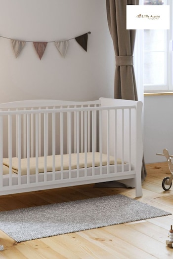 Little Acorns White Sleigh Cot Bed Without Drawer (D56182) | £230