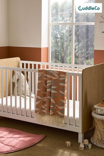 Cuddleco White Rafi Cot Bed in Oak and White (D56206) | £399