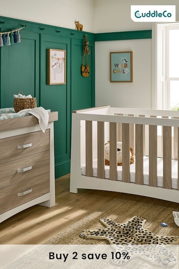 Cuddleco White Ada 2 Piece Nursery Furniture Set in White and Ash (D56210) | £579