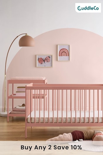 Cuddleco Pink Nola 2 Piece Nursery Furniture Set Flint Blue (D56224) | £319