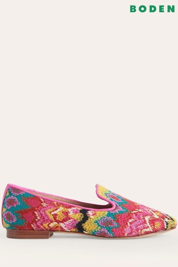 Boden Pink Tapestry Embroidered Loafers (D56269) | £130