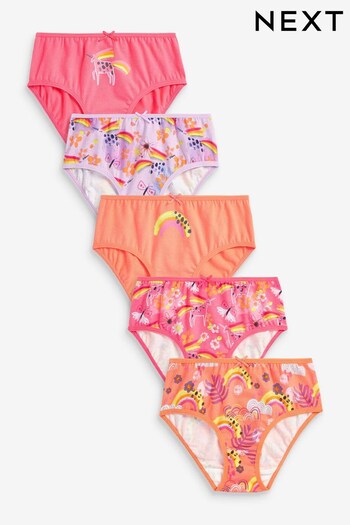 Bright Pink Unicorn Briefs 5 Pack (1.5-16yrs) (D56335) | £9 - £11