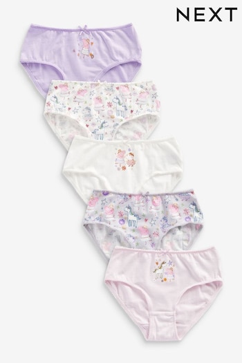 Lilac Purple Peppa Pig Briefs 5 Pack (1.5-8yrs) (D56342) | £11 - £12