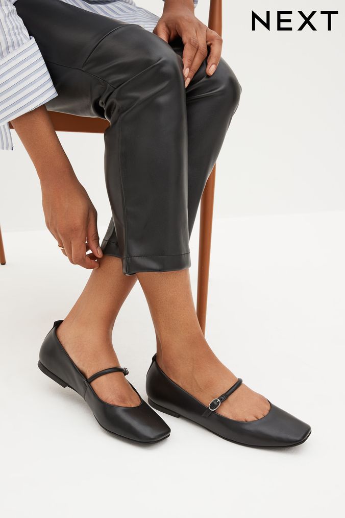 Flat black cheap evening shoes uk