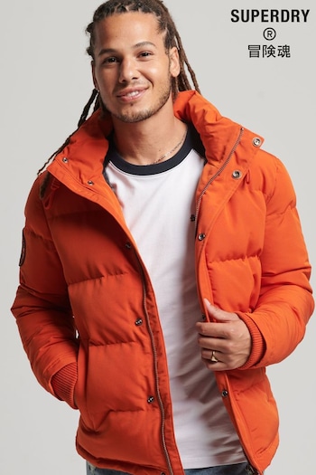 Superdry Orange Everest Hooded Puffer Jacket (D56454) | £100