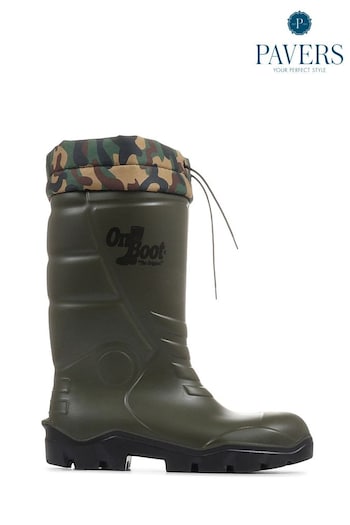 Pavers Green Adjustable Cuff Wellington Boots (D56471) | £40