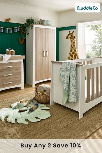 Cuddleco White Ada 3 Piece Nursery Furniture Set in White and Ash (D56498) | £799