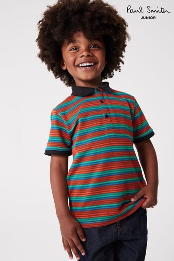 Paul Smith Junior Boys Short Sleeve Colourful Polo Shirt (D56514) | £60