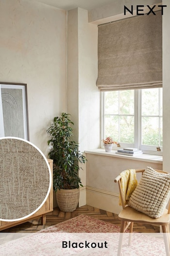 Natural Ready Made Heavyweight Chenille Blackout Blinds (D56541) | £50 - £105