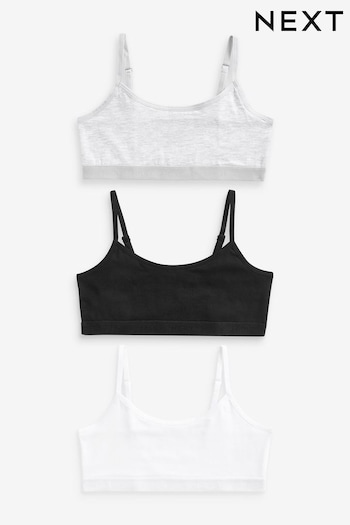 Black/White Strappy Crop Top 3 Pack (5-16yrs) (D56546) | £8 - £11