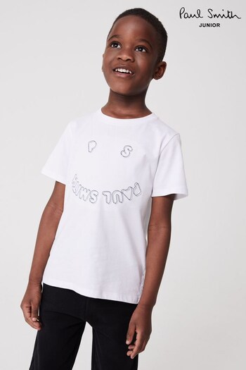 Paul Smith Junior Boys Short Sleeve 'Happy' Design T-Shirt (D56585) | £45