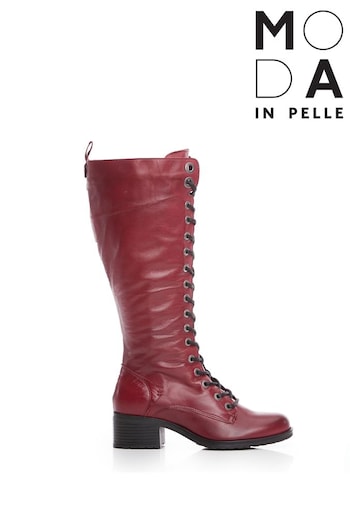 Moda In Pelle Lace-Up Knee High Leather Boots (D56587) | £200