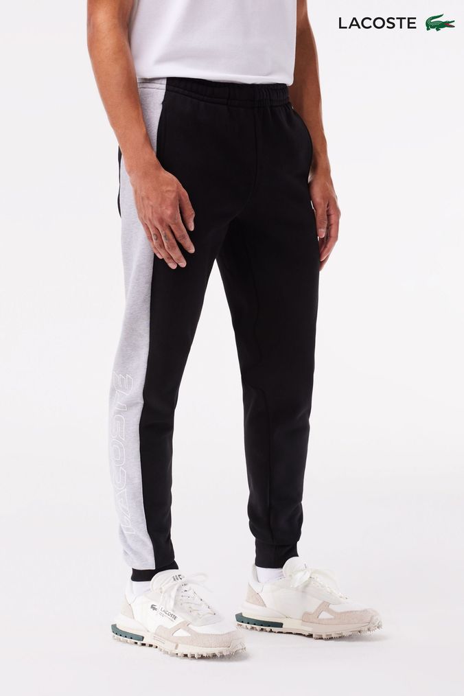 Mens black lacoste joggers hotsell