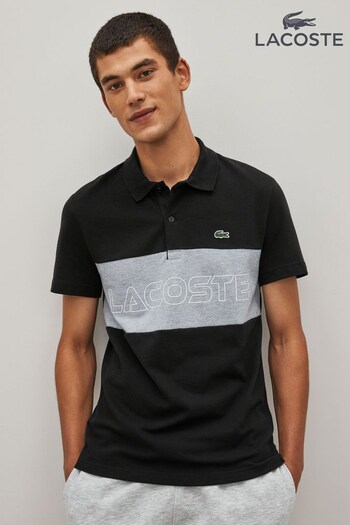 Lacoste Black Mens Colour Block Polo Shirt (D56648) | £100