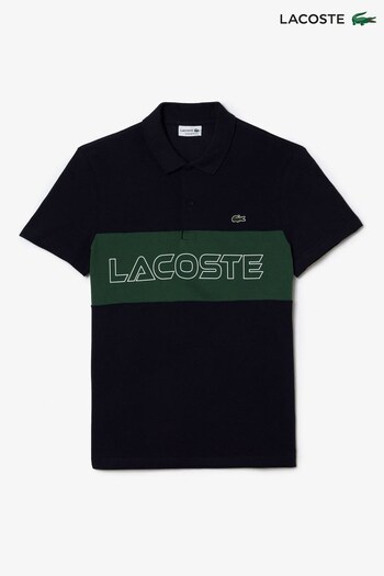 Lacoste Mens Dark Navy Colour Block Polo Shirt (D56649) | £100