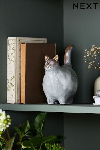 Grey Chester the Cat Ornament (D56688) | £12