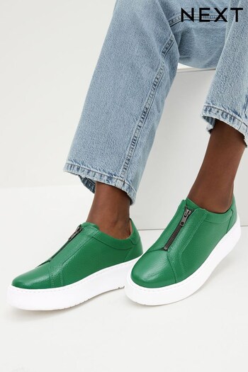 Green Signature Forever Comfort® Leather Chunky Zip Trainers (D56696) | £54