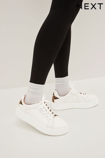 White Signature Leather Chunky Star Lace-Up Trainers (D56700) | £56