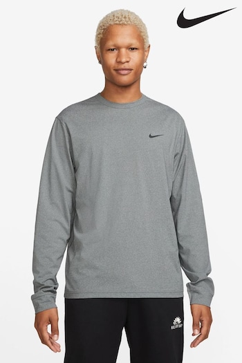 Nike Smoke Grey Dri-FIT UV Hyverse Long-Sleeve Fitness Top (D56722) | £40
