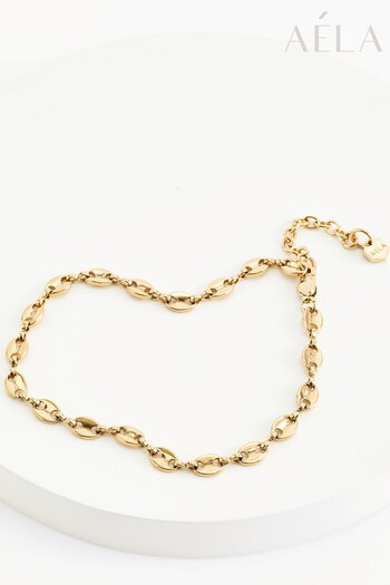 Aela Gold Tone Stainless Steel Single Row Anklet (D56781) | £15