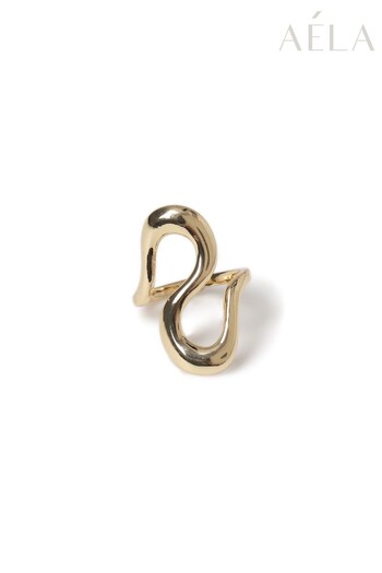 Aela Gold Tone S Shape Ring 17mm (D56806) | £9