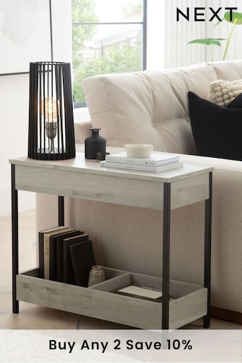 Grey Bronx Oak Effect Sofa Side Table (D56830) | £150