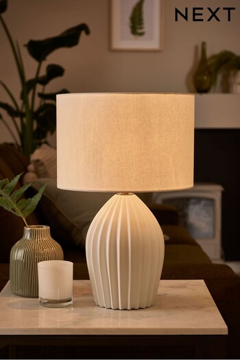 White Emily Table Lamp (D56870) | £75