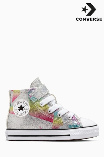 Converse stepped Silver Infant Easy On Prism Trainers (D56939) | £40