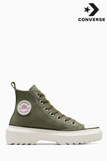 Converse Khaki Green Youth Lugged Lift Trainers (D56951) | £60