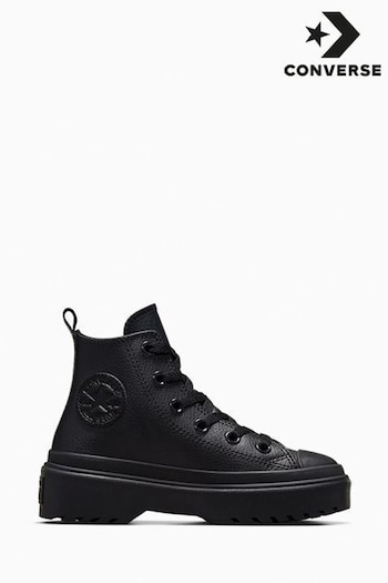 Converse One Black Junior All Black Lugged Lift Trainers (D56963) | £60