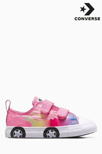 Converse White/Pink Infant Easy On 2V Car Trainers (D56994) | £32